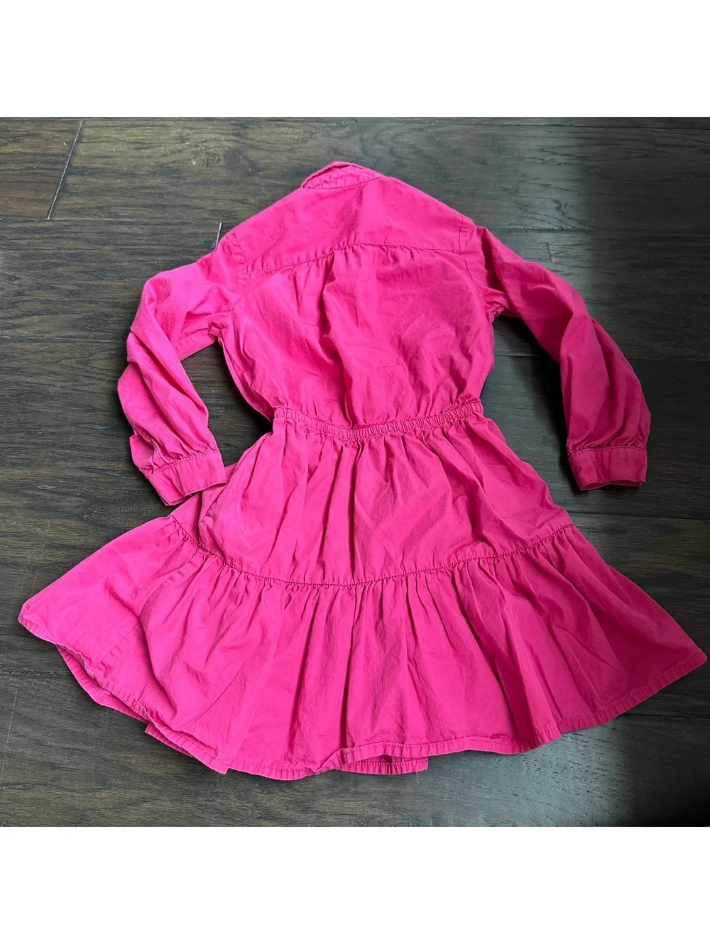 Polo Ralph Lauren Girls Tiered Cotton Poplin Shirt Dress Size 4